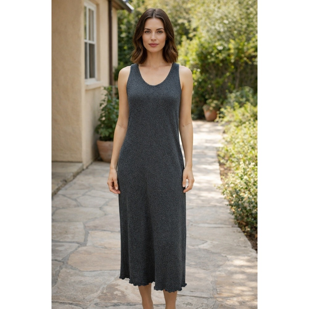 Karavan Tank Maxi Dress Women's Size M Wool Blend Scoop Neck Lagenlook Gray NEW‎